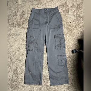 These grey cargo pants with a bleached look, are a 10 R from Hollister